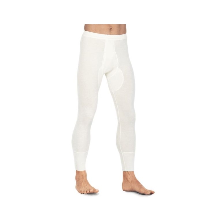 Medima Underwear Long Underpants with Fly (20% Angora) White Men (Size M-L)